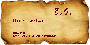 Birg Ibolya névjegykártya